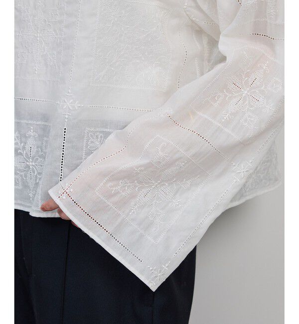 ROPE「コットンエンブロイダリーレース刺繍ブラウス」|シャツ・ブラウス|