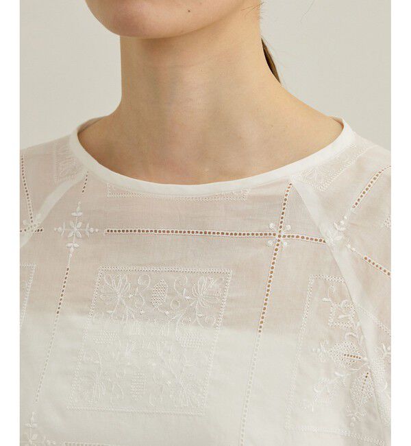 ROPE「コットンエンブロイダリーレース刺繍ブラウス」|シャツ・ブラウス|
