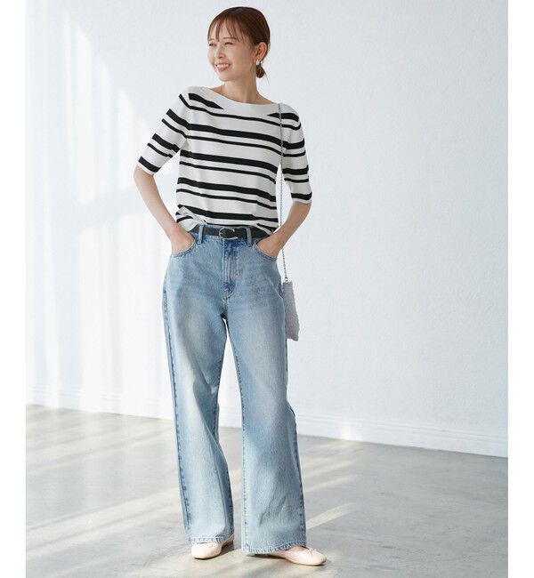 Rope&rsquo;Picnic「【emur/エミュール】ワイドストレートデニムパンツ」|デニム|