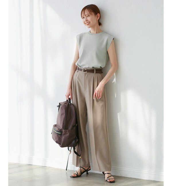 Rope&rsquo;Picnic「【UVカット・接触冷感・イージーケア】八方映えニット ゼロスリーブニットプルオーバー」|ニット・セーター|