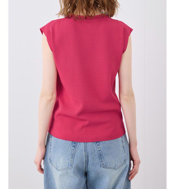 Rope&rsquo;Picnic「【UVカット・接触冷感・イージーケア】八方映えニット ゼロスリーブニットプルオーバー」|ニット・セーター|