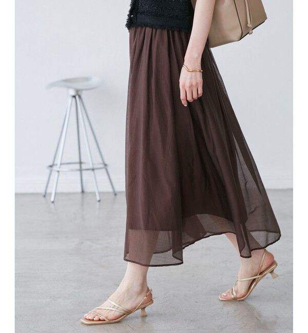 Rope&rsquo;Picnic「エアリーシアーギャザーロングスカート」|スカート|