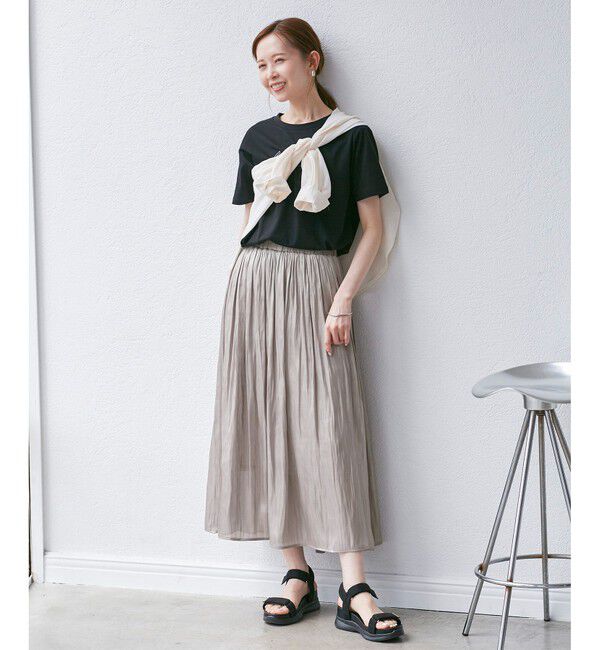 Rope&rsquo;Picnic「シャイニーリラックスプリーツスカート」|スカート|