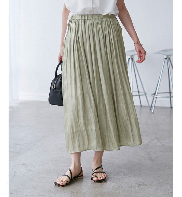 Rope&rsquo;Picnic「シャイニーリラックスプリーツスカート」|スカート|