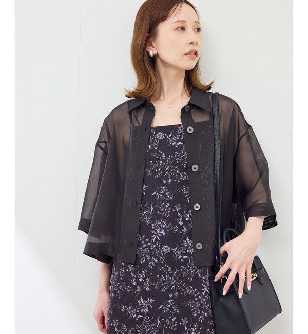 Rope&rsquo;Picnic「【接触冷感】ハーフスリーブシアーシャツ」|シャツ・ブラウス|