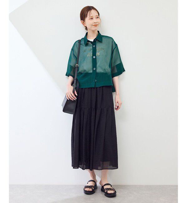 Rope&rsquo;Picnic「【接触冷感】ハーフスリーブシアーシャツ」|シャツ・ブラウス|