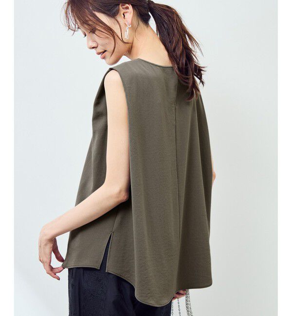 Rope&rsquo;Picnic「ジョーゼット肩タックブラウス/セットアップ対応」|シャツ・ブラウス|カーキー(36)