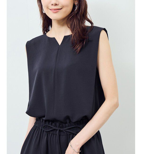 Rope&rsquo;Picnic「ジョーゼット肩タックブラウス/セットアップ対応」|シャツ・ブラウス|ネイビー(40)