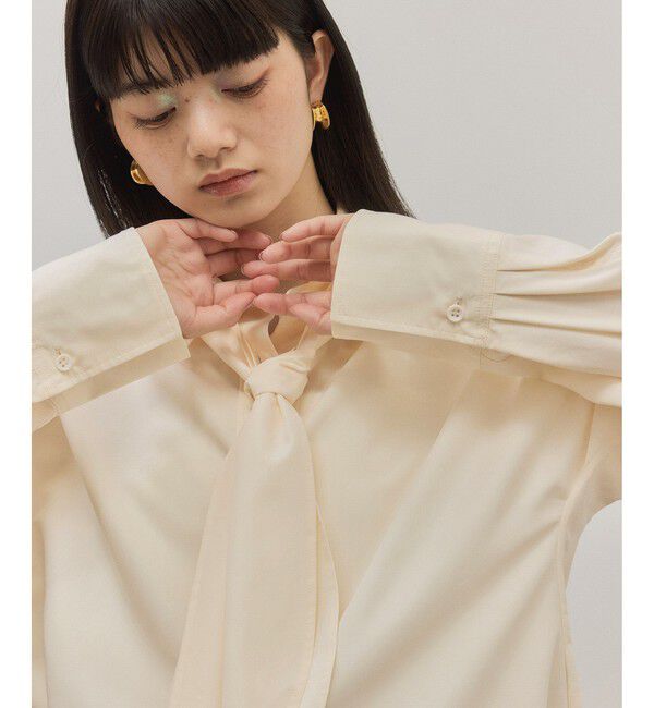 ADAM ET ROPE'「【サステナブル】ボウタイシャツ」|シャツ・ブラウス|