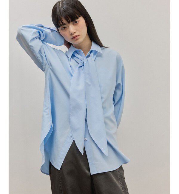 ADAM ET ROPE'「【サステナブル】ボウタイシャツ」|シャツ・ブラウス|