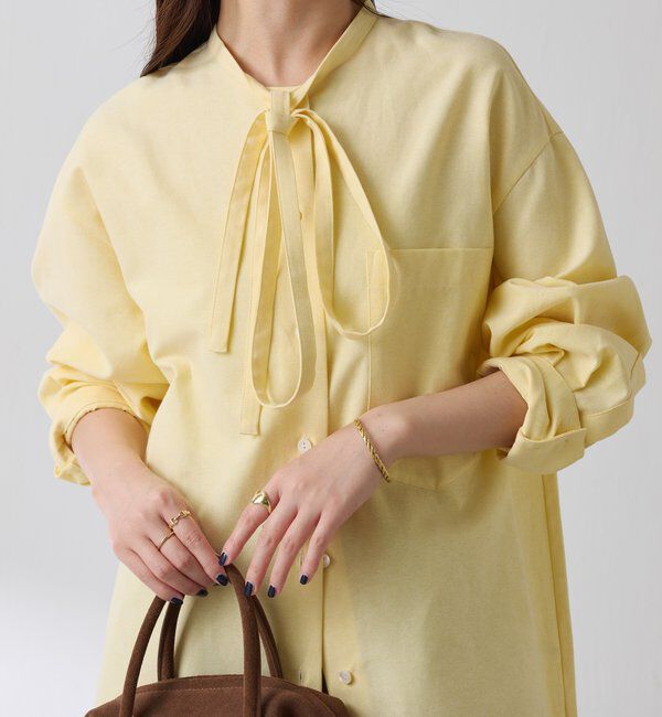  「ナローボウタイオーバーシャツ」|シャツ・ブラウス|イエロー
