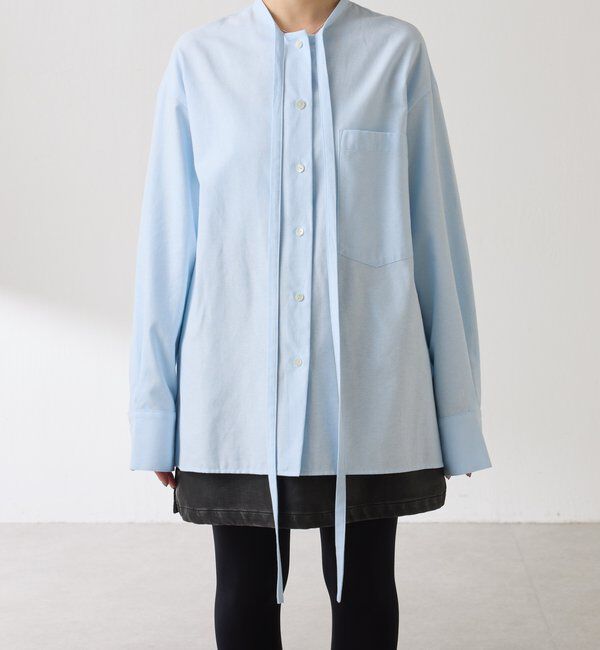  「ナローボウタイオーバーシャツ」|シャツ・ブラウス|