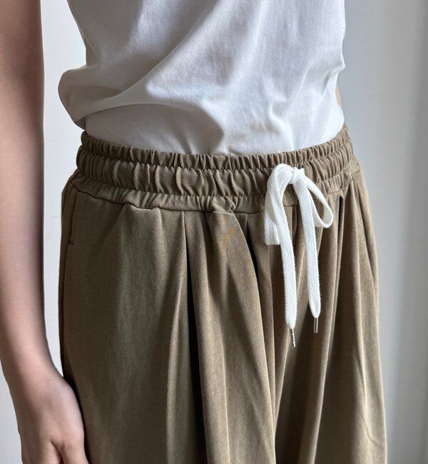  「ビンテージ風タックワイドドロストパンツ」|チノ|