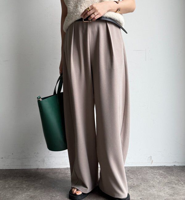  「カットジョーゼットバレルパンツ」|チノ|