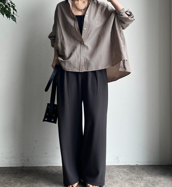  「カットジョーゼットバレルパンツ」|チノ|