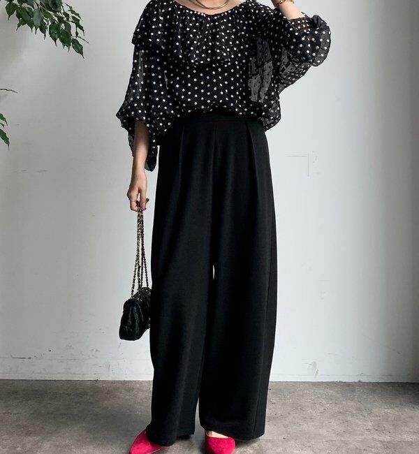  「カットジョーゼットバレルパンツ」|チノ|