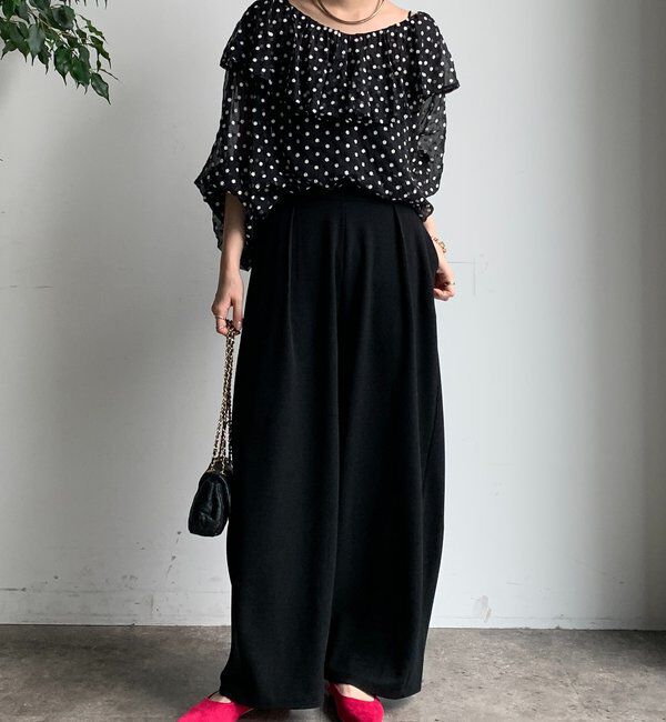  「カットジョーゼットバレルパンツ」|チノ|