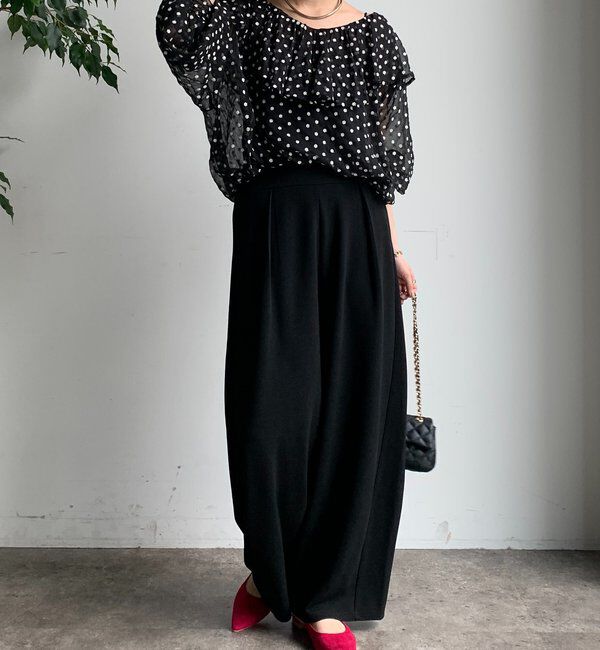  「カットジョーゼットバレルパンツ」|チノ|