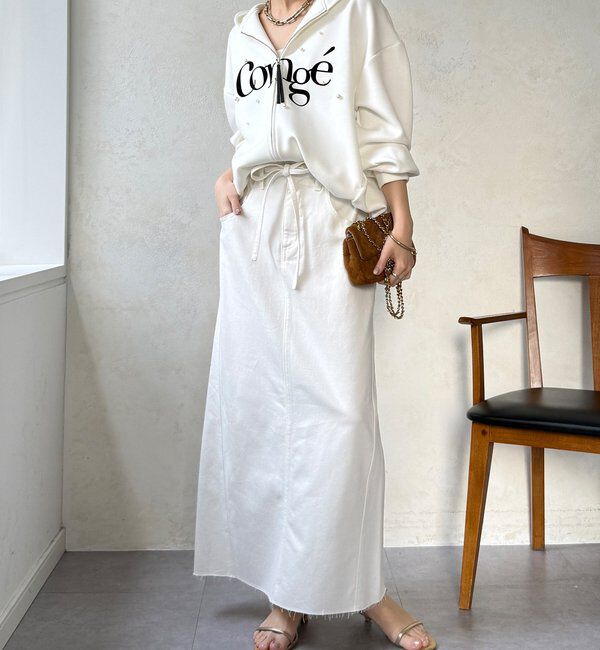  「【WEB限定】パール＋ロゴジップパーカー」|Tシャツ・カットソー|