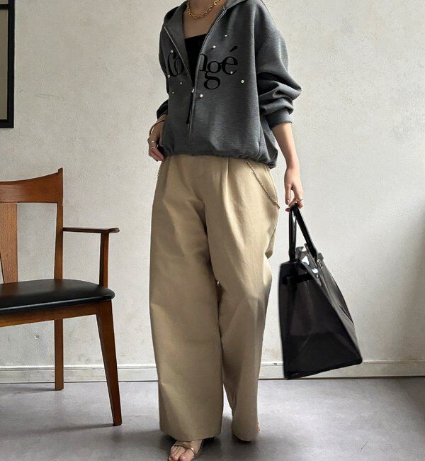  「【WEB限定】パール＋ロゴジップパーカー」|Tシャツ・カットソー|