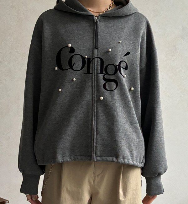  「【WEB限定】パール＋ロゴジップパーカー」|Tシャツ・カットソー|