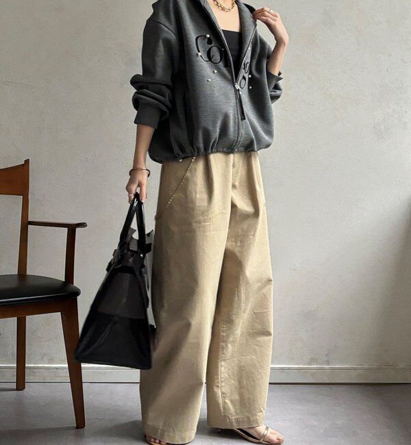  「【WEB限定】パール＋ロゴジップパーカー」|Tシャツ・カットソー|