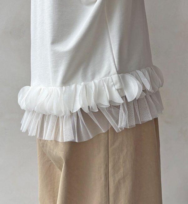  「【WEB限定】異素材フリルトップス」|Tシャツ・カットソー|