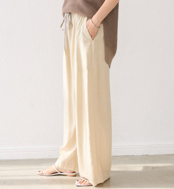  「【セットアップ可能】ガーメントダイワイドパンツ」|チノ|