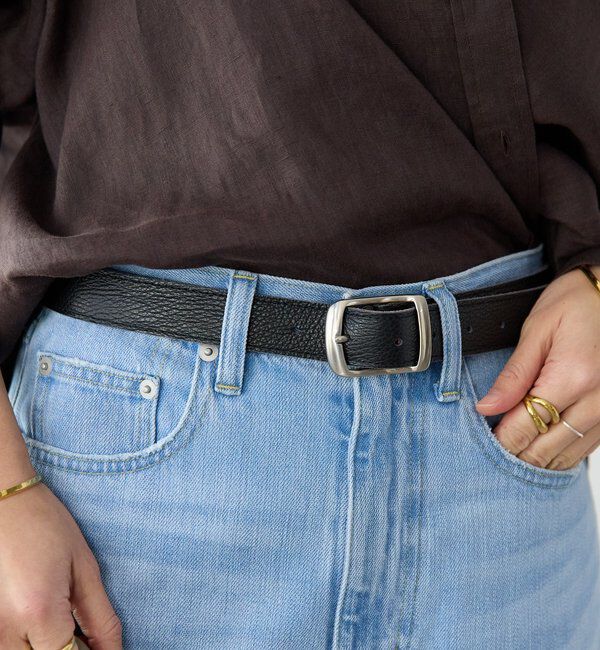  「【A・MONN(アモン)】SHIHOコラボレザーベルト」|ベルト|ブラック