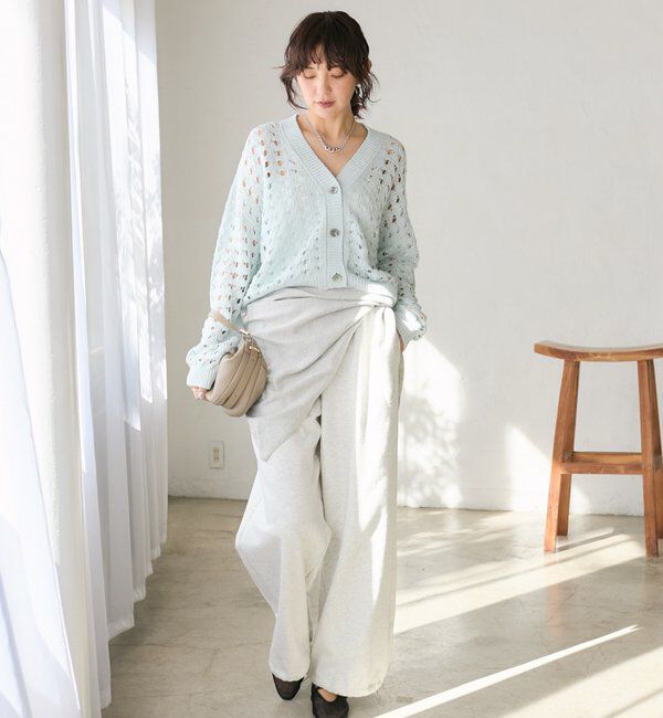  「予約【夏まで使える】透かし編みカーディガン」|カーディガン|