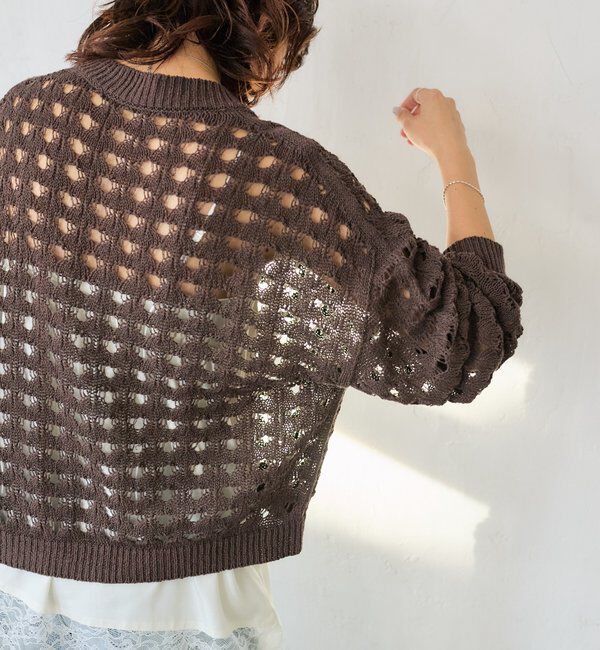  「予約【夏まで使える】透かし編みカーディガン」|カーディガン|