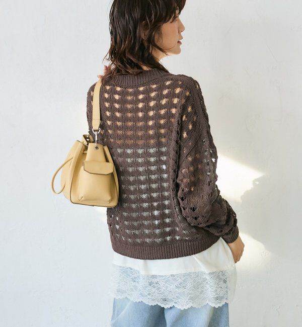  「予約【夏まで使える】透かし編みカーディガン」|カーディガン|