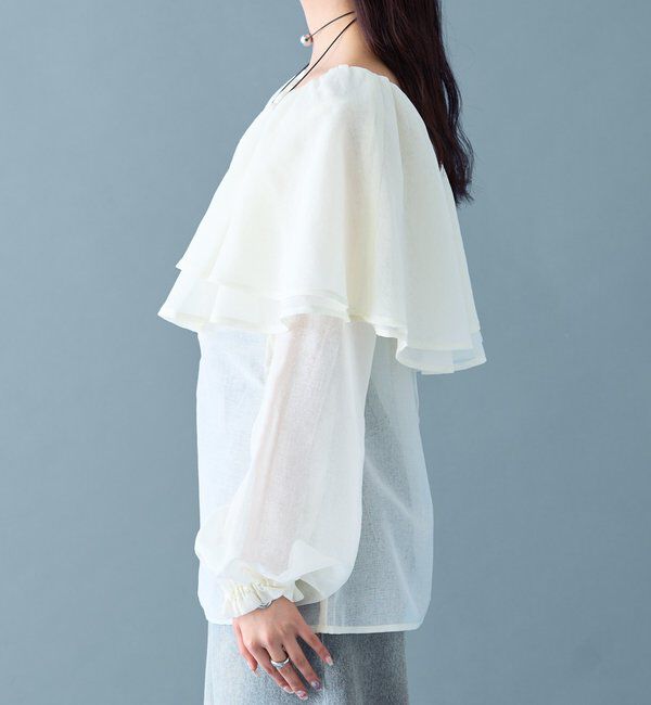  「シアーフリル長袖ブラウス」|シャツ・ブラウス|