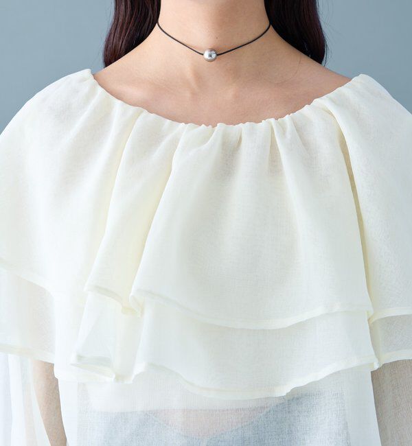  「シアーフリル長袖ブラウス」|シャツ・ブラウス|