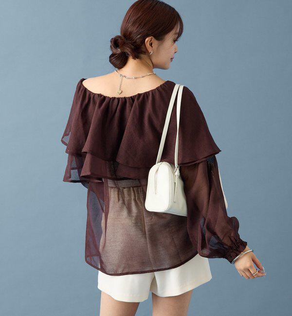  「シアーフリル長袖ブラウス」|シャツ・ブラウス|