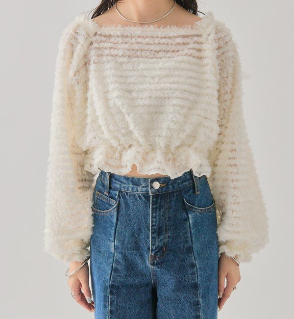  「スクエアフリンジ ブラウス」|シャツ・ブラウス|