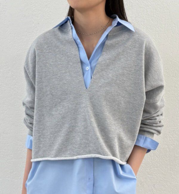  「スキッパーショートスウェット」|Tシャツ・カットソー|ライトグレー