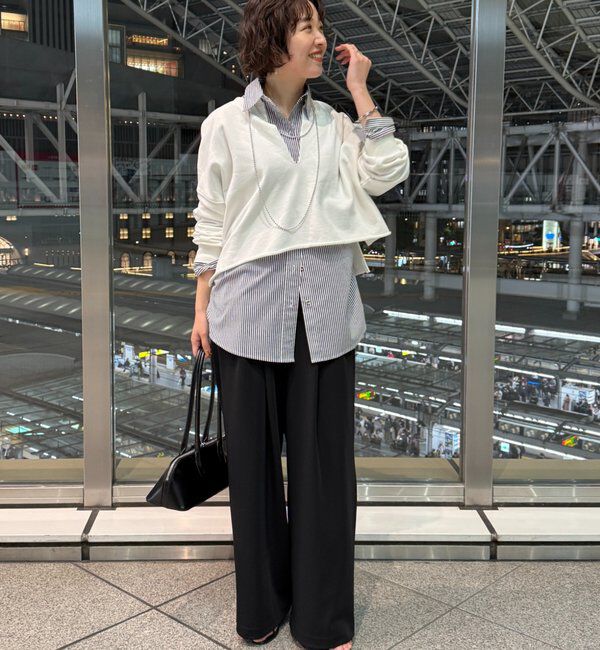  「【＠ld_risaコラボ】ジャージータックワイドパンツ」|チノ|