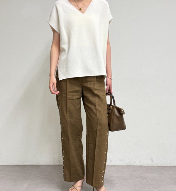  「リネンスタッズパンツ」|チノ|
