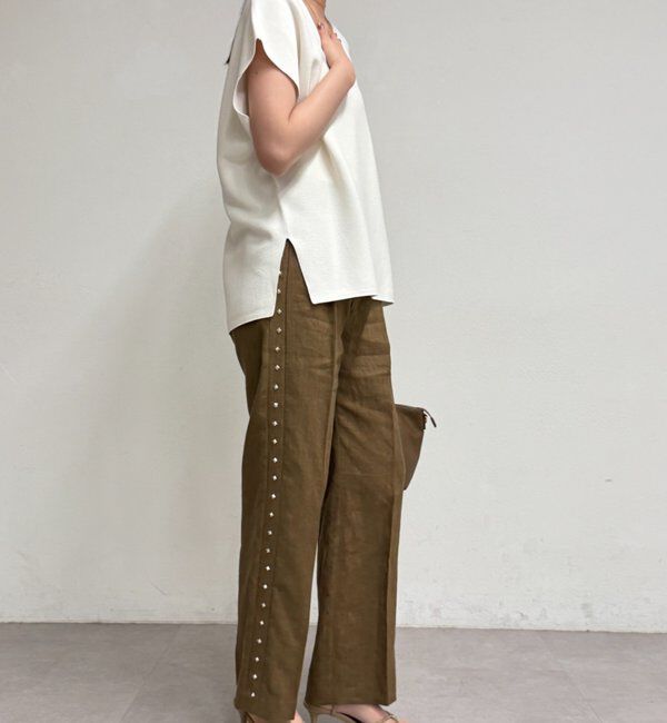  「リネンスタッズパンツ」|チノ|