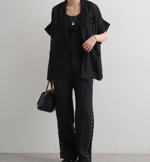  「リネンスタッズパンツ」|チノ|