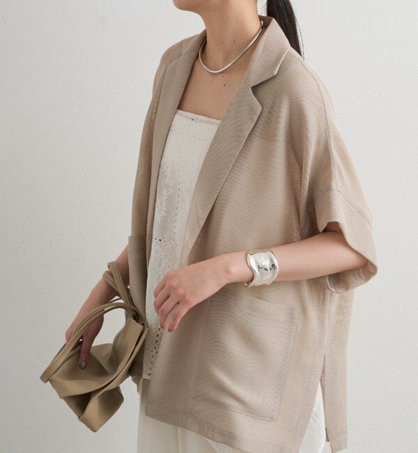  「半袖メッシュジャケット」|テーラードジャケット|