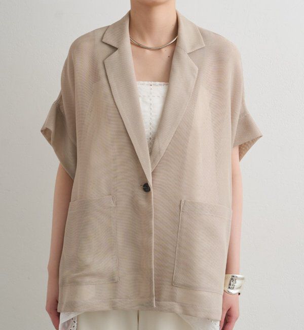  「半袖メッシュジャケット」|テーラードジャケット|