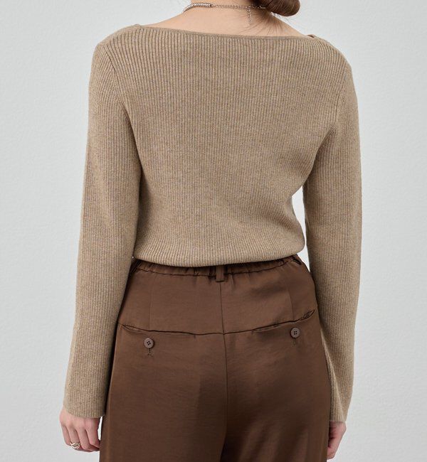  「【4色展開】アシンメトリーリブニット」|ニット・セーター|