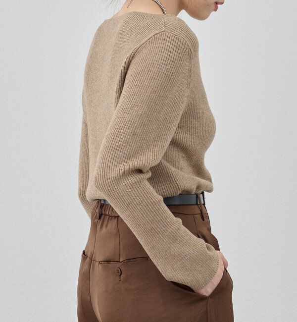  「【4色展開】アシンメトリーリブニット」|ニット・セーター|