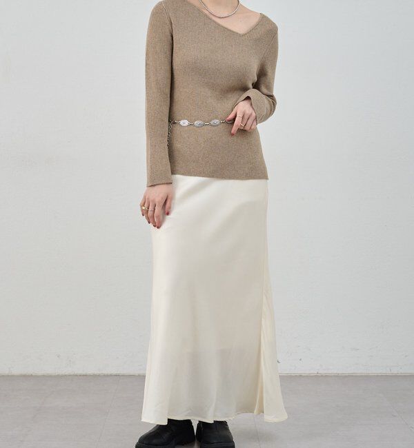  「【4色展開】アシンメトリーリブニット」|ニット・セーター|