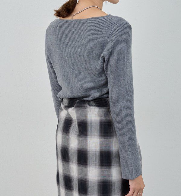  「【4色展開】アシンメトリーリブニット」|ニット・セーター|