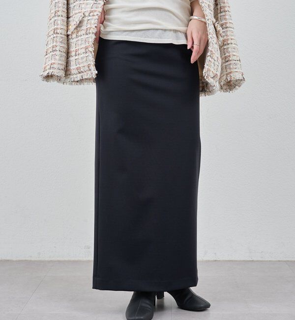  「ストレッチジャージータイトスカート」|スカート|ブラック