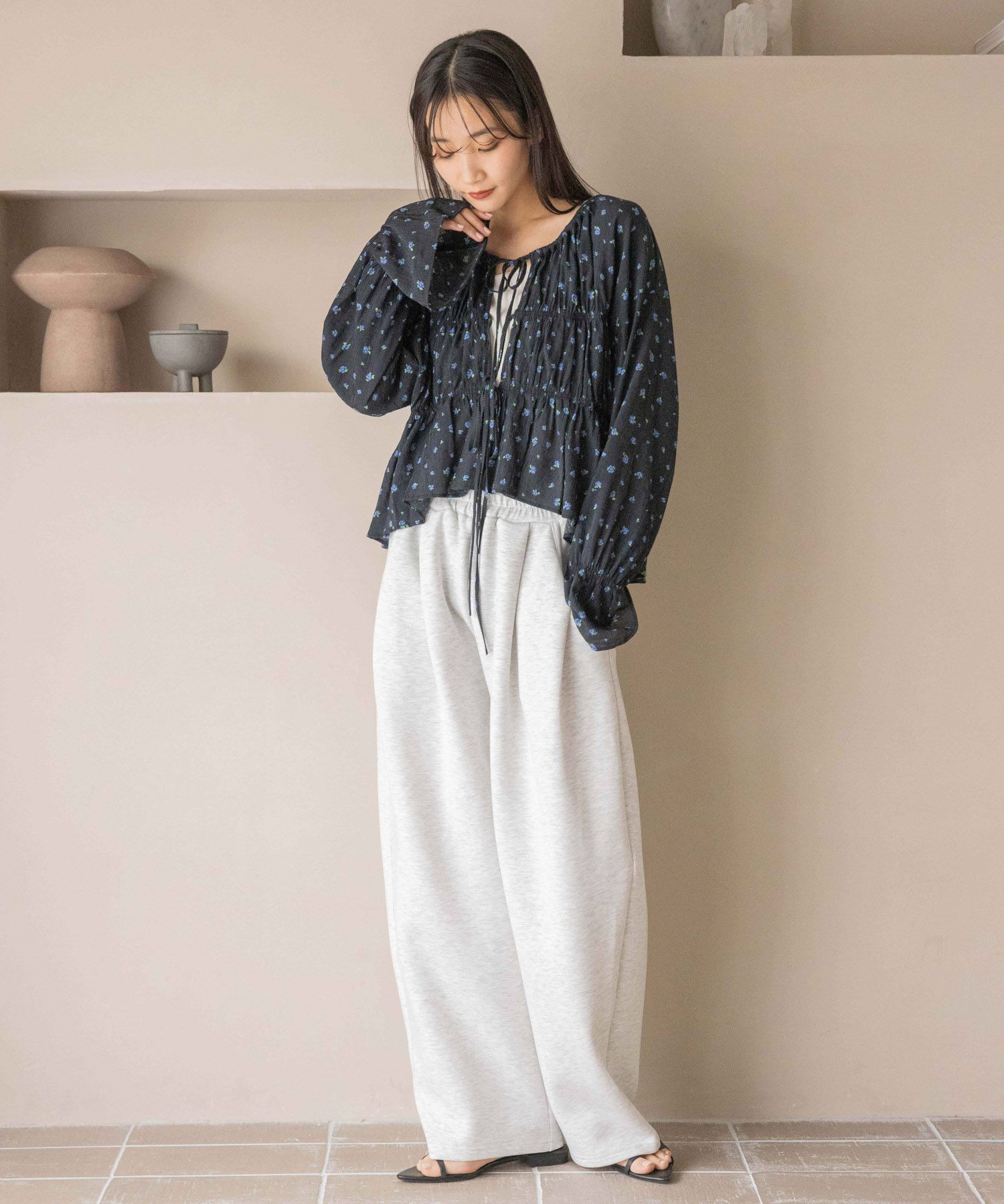 LOWRYS FARM「ヨウリュウシャーリングショートブラウス」|シャツ・ブラウス|