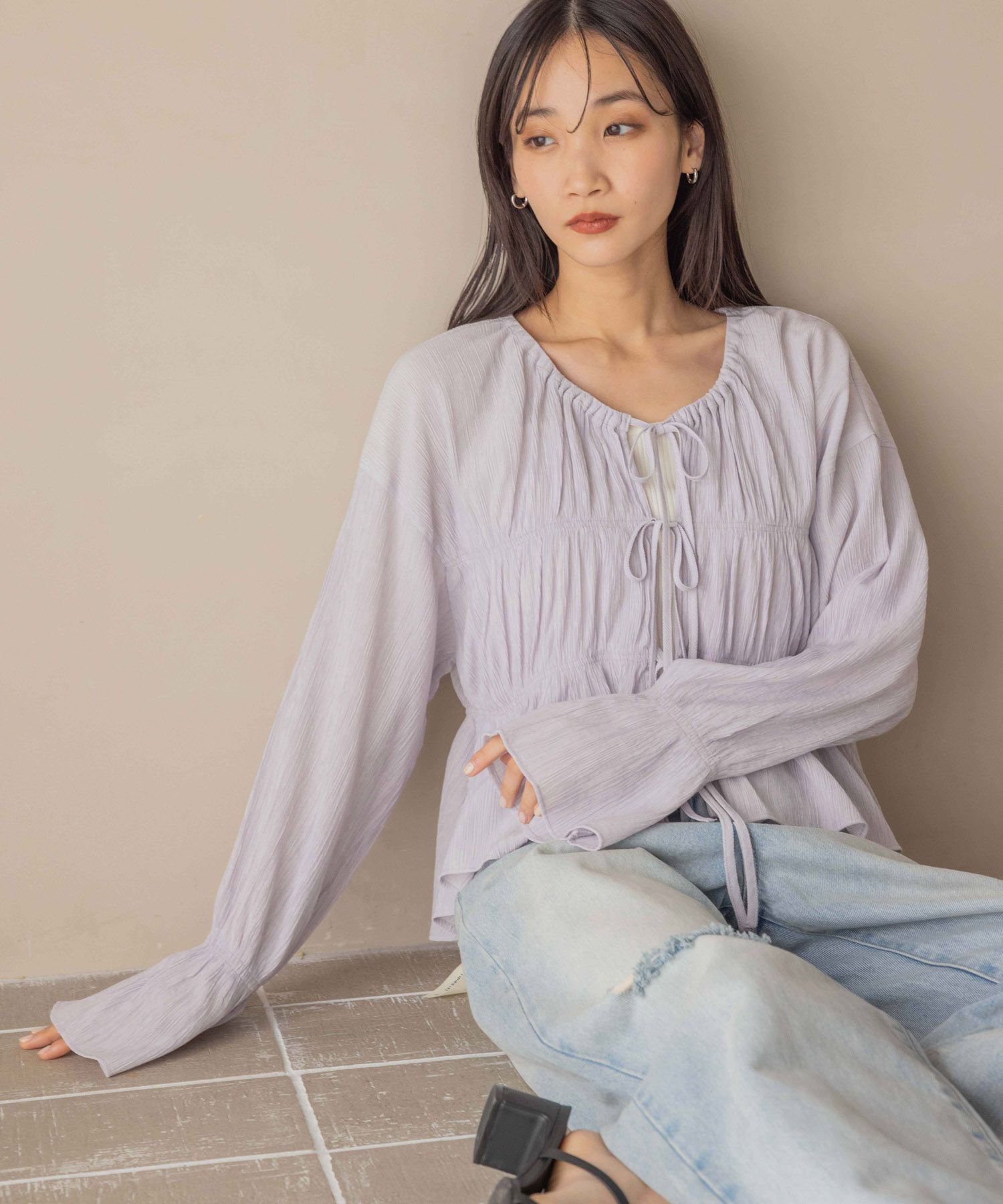 LOWRYS FARM「ヨウリュウシャーリングショートブラウス」|シャツ・ブラウス|PPL2